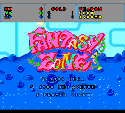 Fantasy Zone title screen for TurboGrafx-16